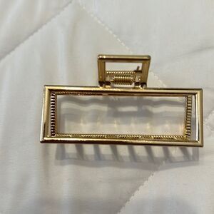 Gold Toned Metal Hair Claw Hair Clip